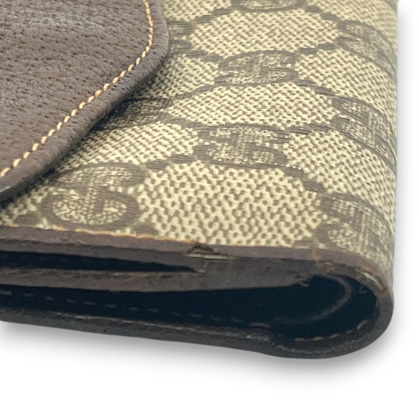 Gucci GG Supreme Canvas Web Stripe Bifold Wallet Brown Leather