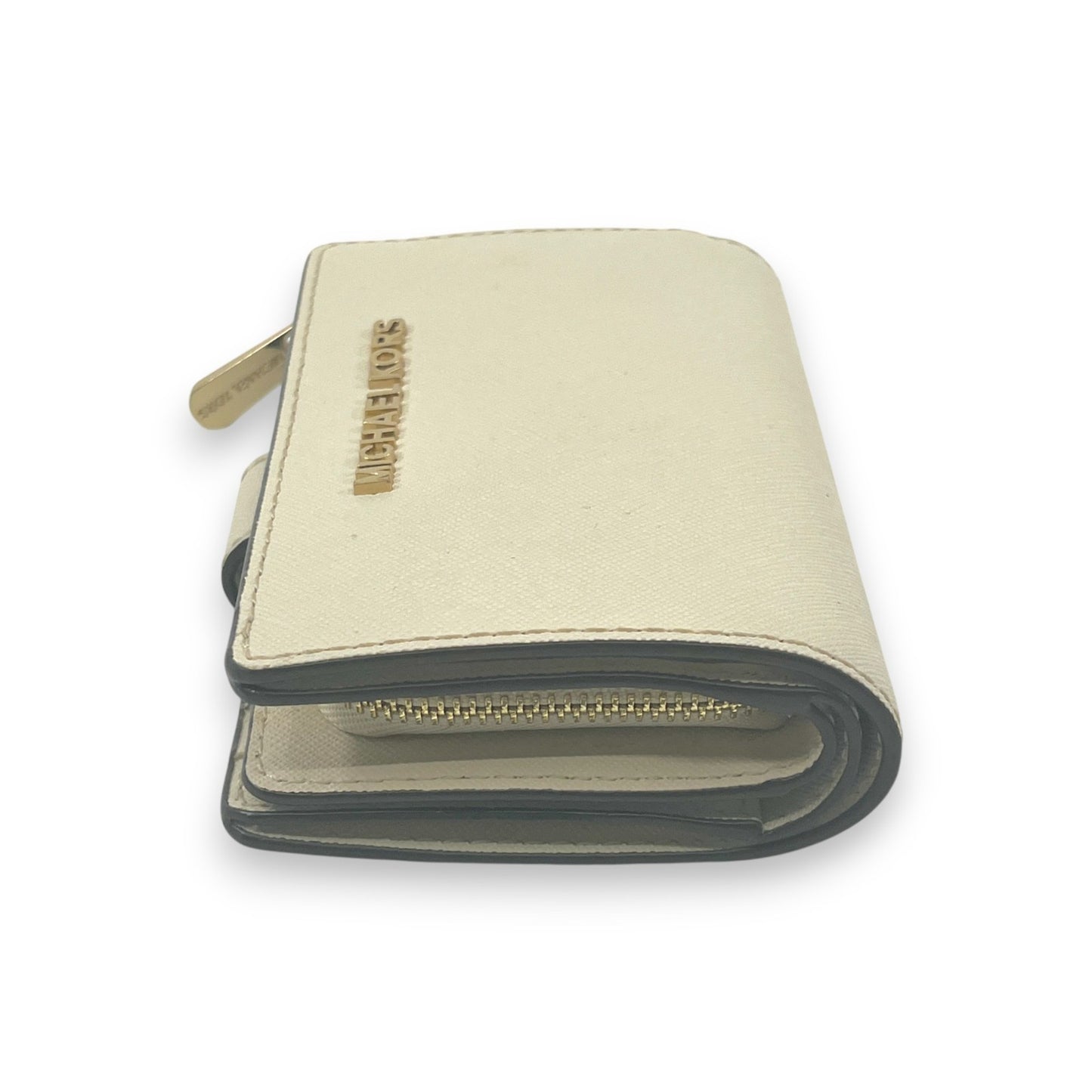 Michael Kors White Leather Compact Bifold Wallet