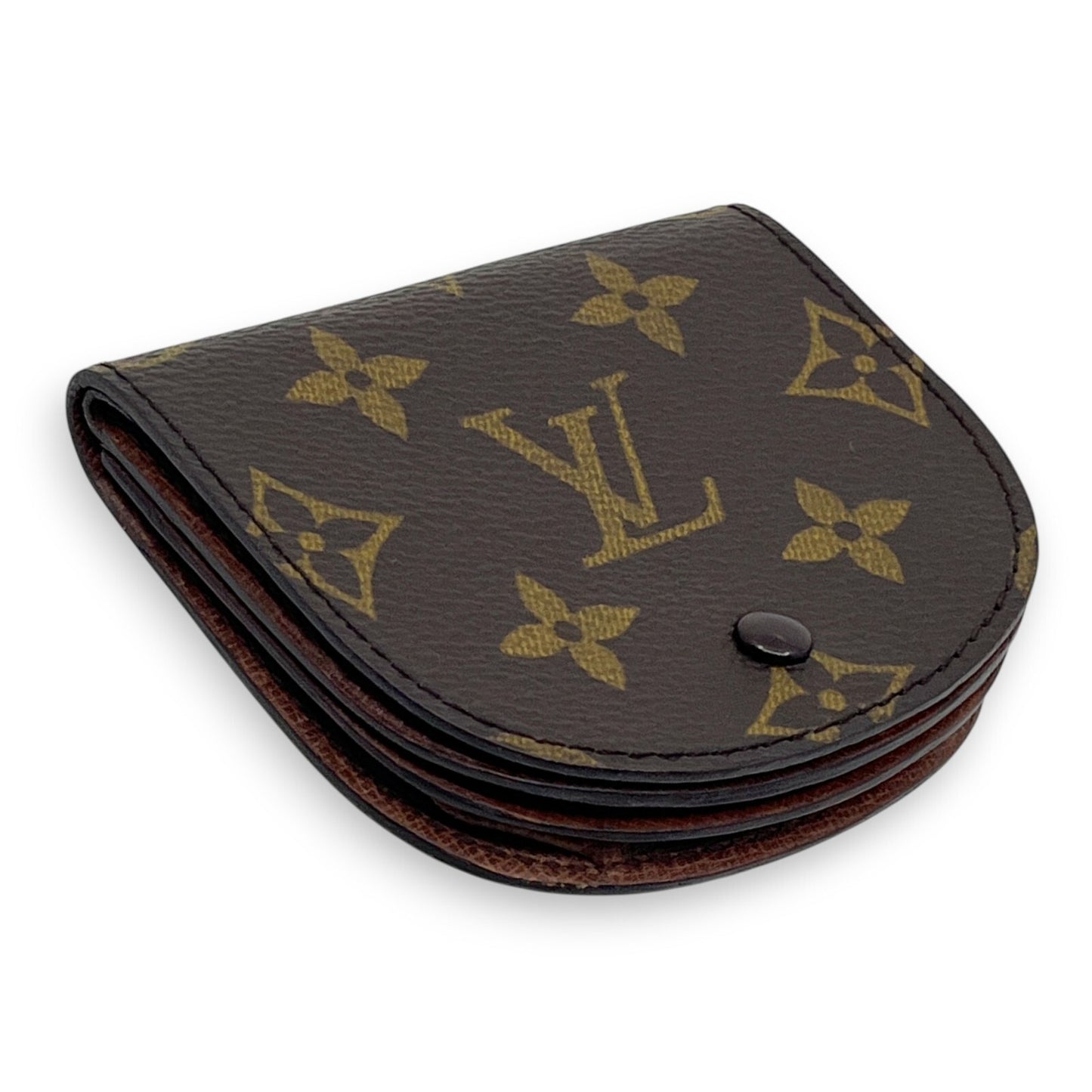 Louis Vuitton Monogram Porte-Monnaie Gousset Coin Purse Brown