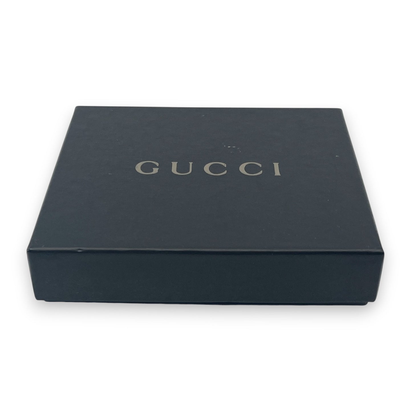 Gucci GG Canvas Card Holder Navy with Matching Leather Trim w/ Box