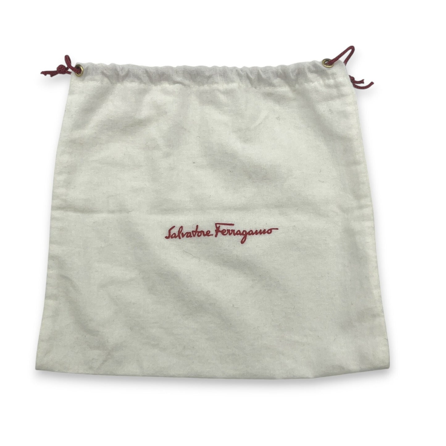 Salvatore Ferragamo Gancini Embossed Leather Mini Pouch Black w/ Dust Bag