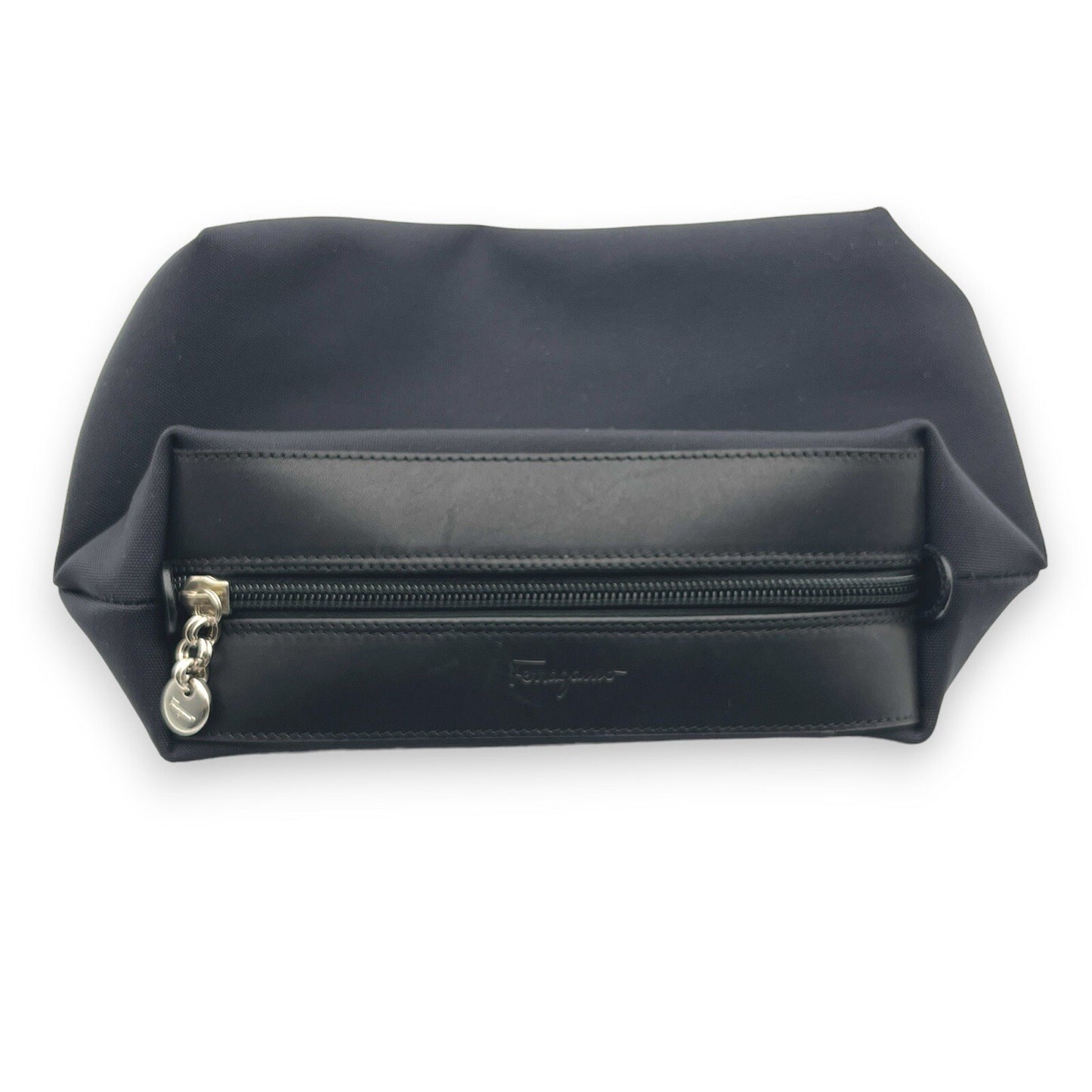 Salvatore Ferragamo Fabric and Leather Pouch in Black
