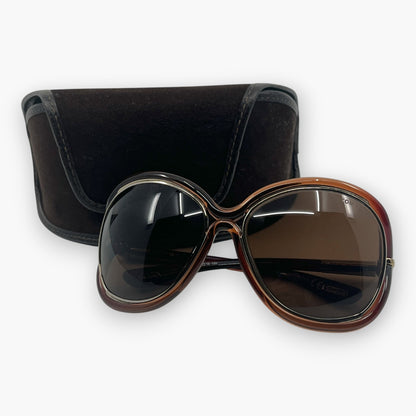 Tom Ford Brown Sunglasses TF52 353 Oversized Frame w/ Case & Box