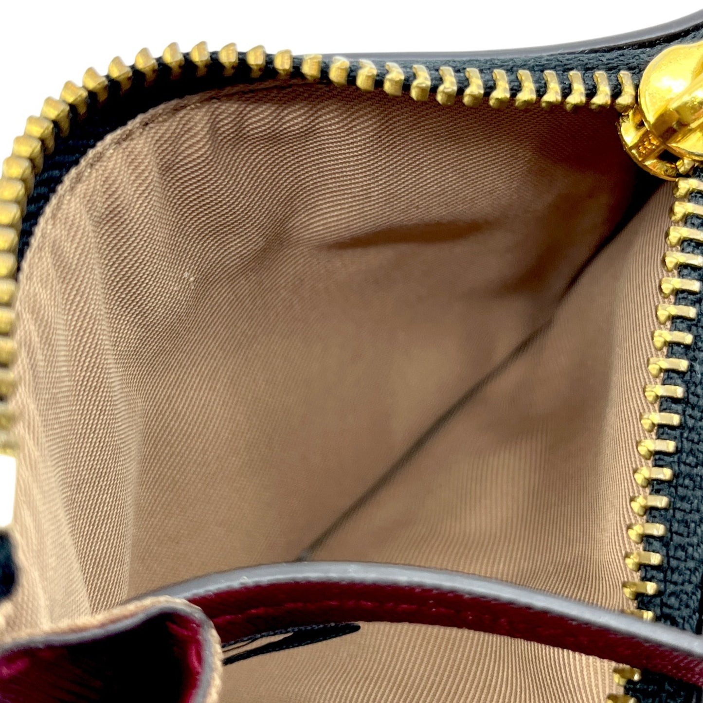 Marc Jacobs Burgundy Leather Zip Card Case with Key Ring and ID Window