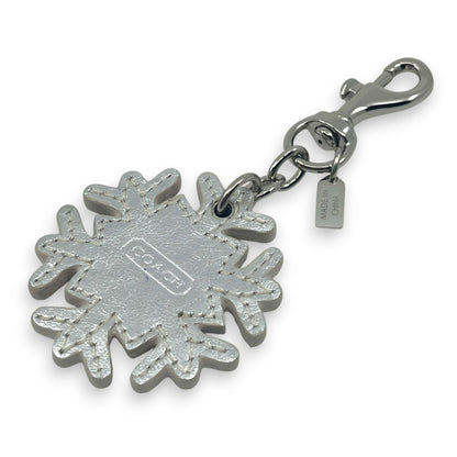 Coach Snowflake Keychain Bag Charm in Silver with Rhinestone