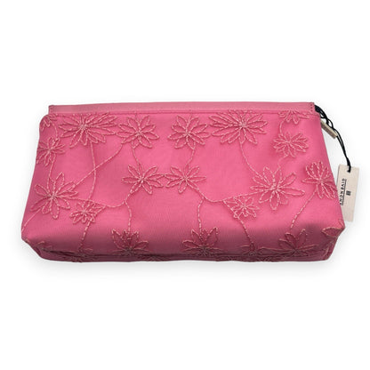 Givenchy Cosmetic Pouch Pink Floral Pattern Silver Logo Zipper