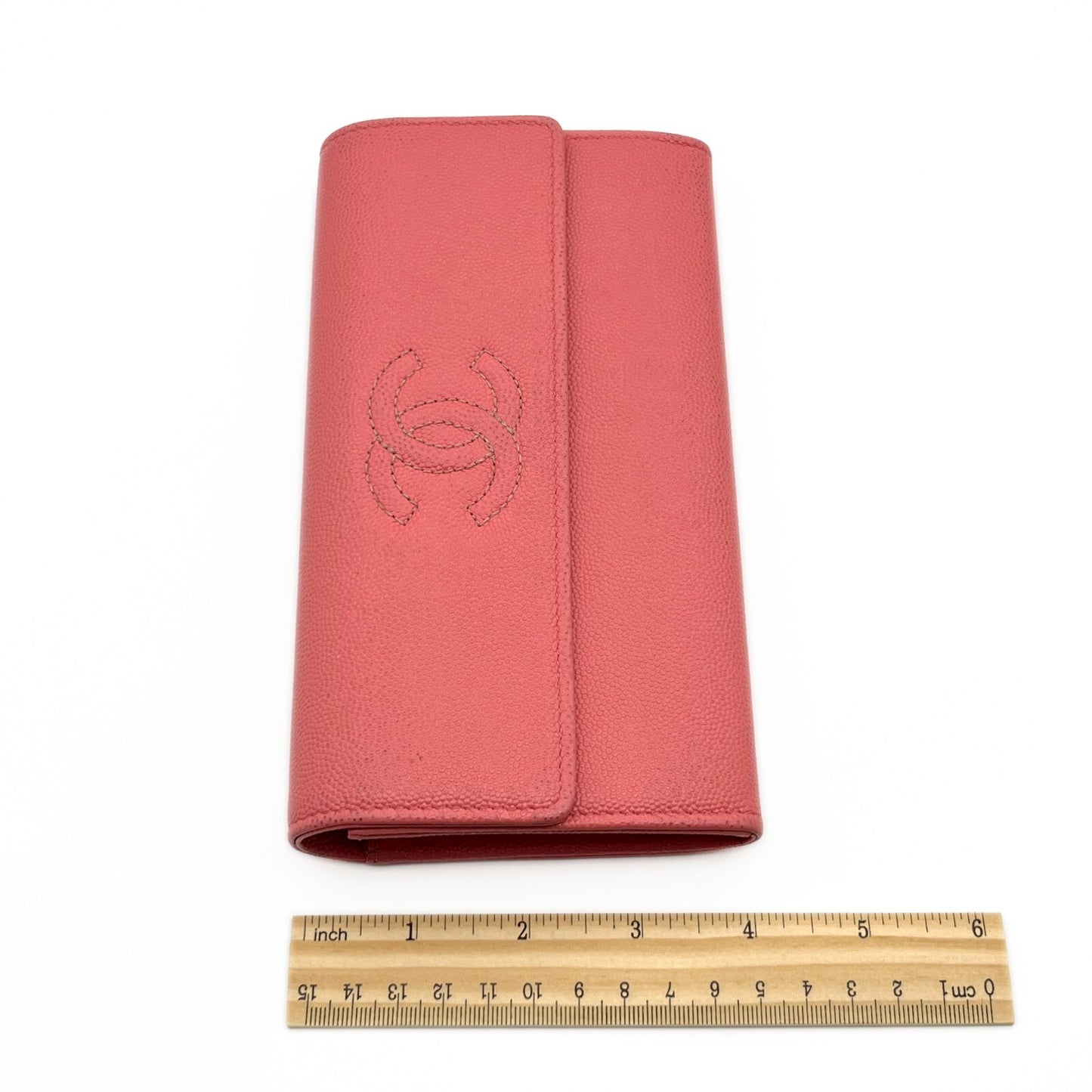 Chanel Caviar Skin Leather Long Wallet  Pink w/ Dust Bag & Certificate