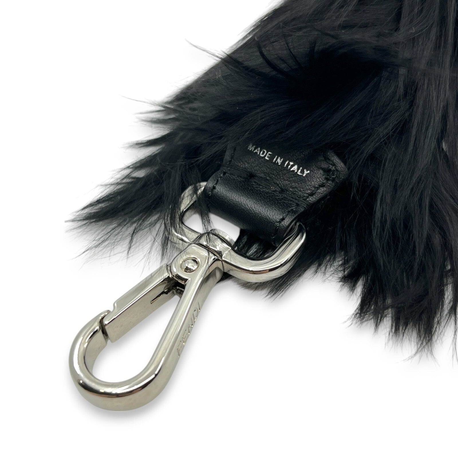 Fendi Strap You Mini Short Fur Bag Strap Black w/ Dust Bag