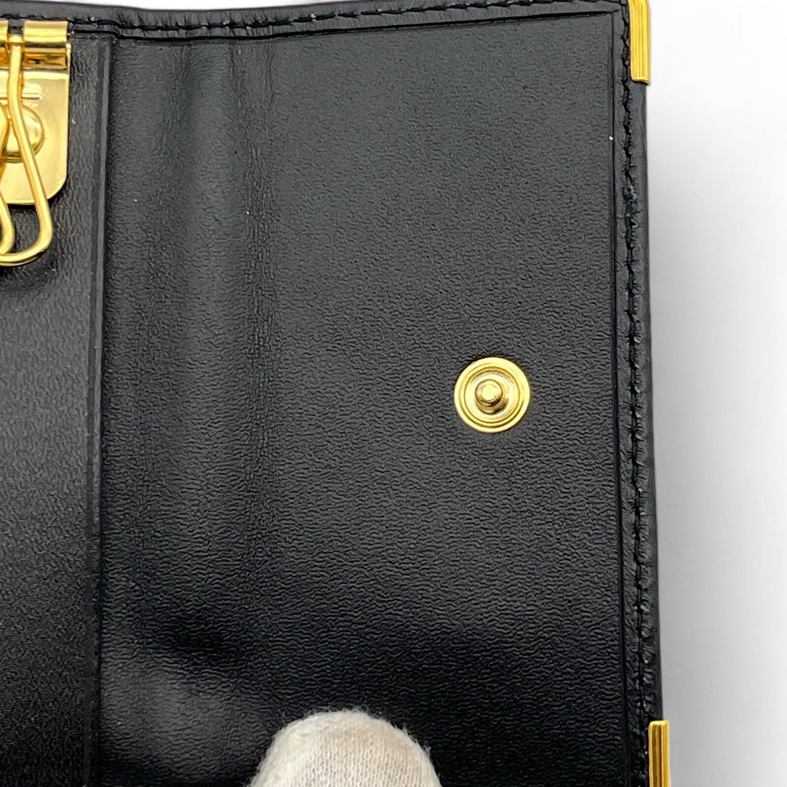 dunhill London Leather Key Case 6 Rings Black w/ Box & Dust Bag