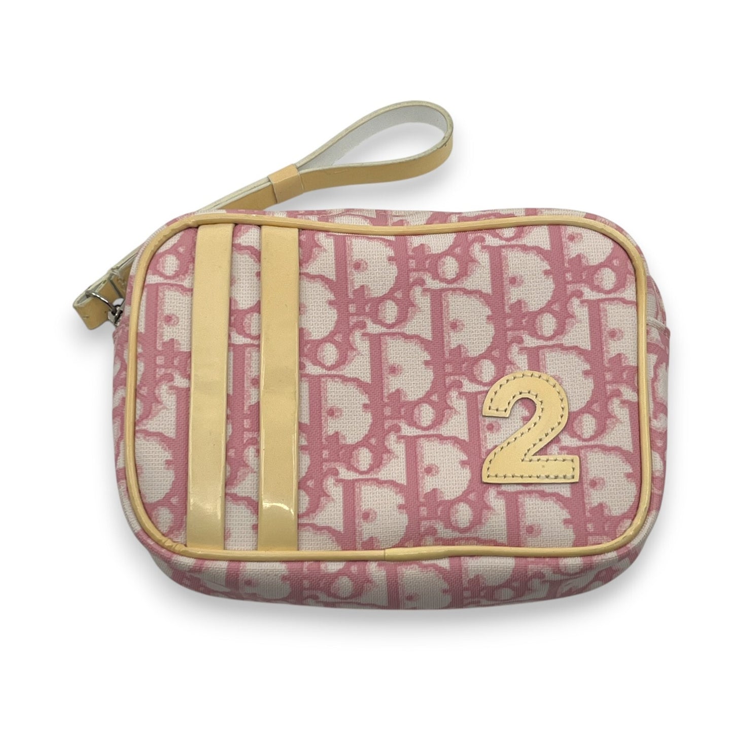 Christian Dior Trotter Pouch in Pink PVC with Number 2 patch