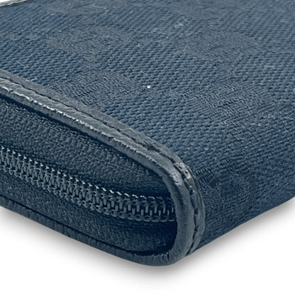 Gucci GG Canvas Coin Purse Black Leather Trim Compact w/ Box