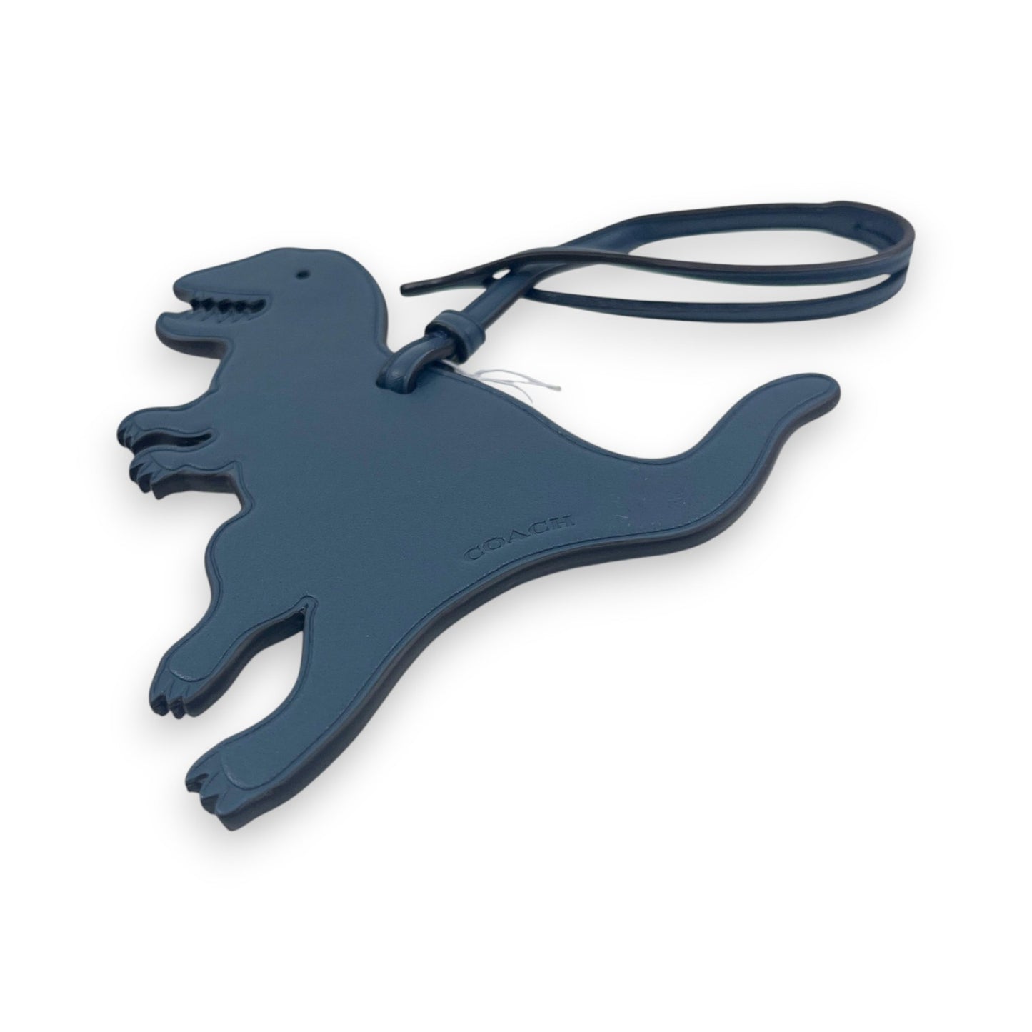 Coach Rexy Dinosaur Bag Charm Keychain Dark Blue Leather C6294G