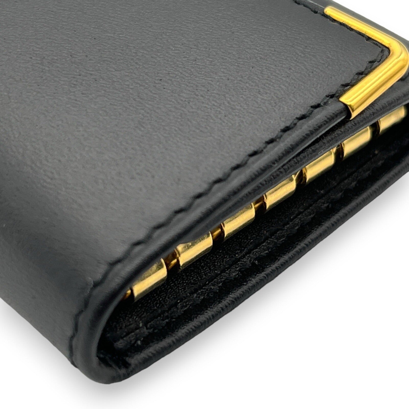 dunhill London Leather Key Case 6 Rings Black w/ Box & Dust Bag