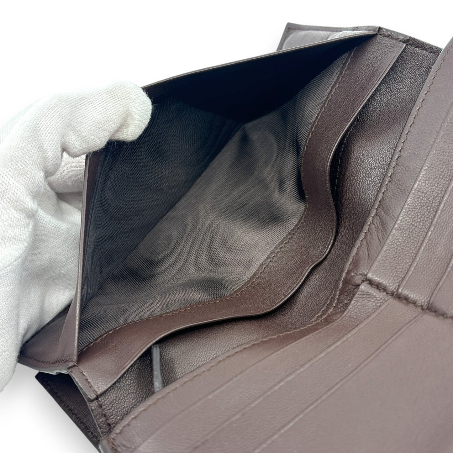 Bottega Veneta Intrecciato Brown Leather Long Wallet w/ Box