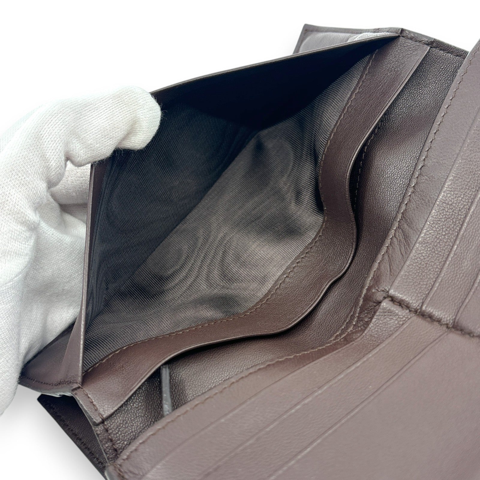 Bottega Veneta Intrecciato Brown Leather Long Wallet w/ Box