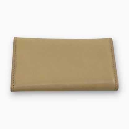 BALLY Leather Key Case 6 Hooks Beige Gold Tone Logo Made in Italy