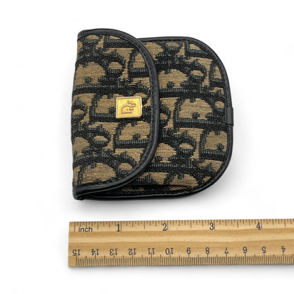 Christian Dior Trotter Canvas Leather Coin Purse Compact Wallet