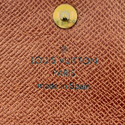 Louis Vuitton Monogram Porte Monnaie Zip Wallet Brown