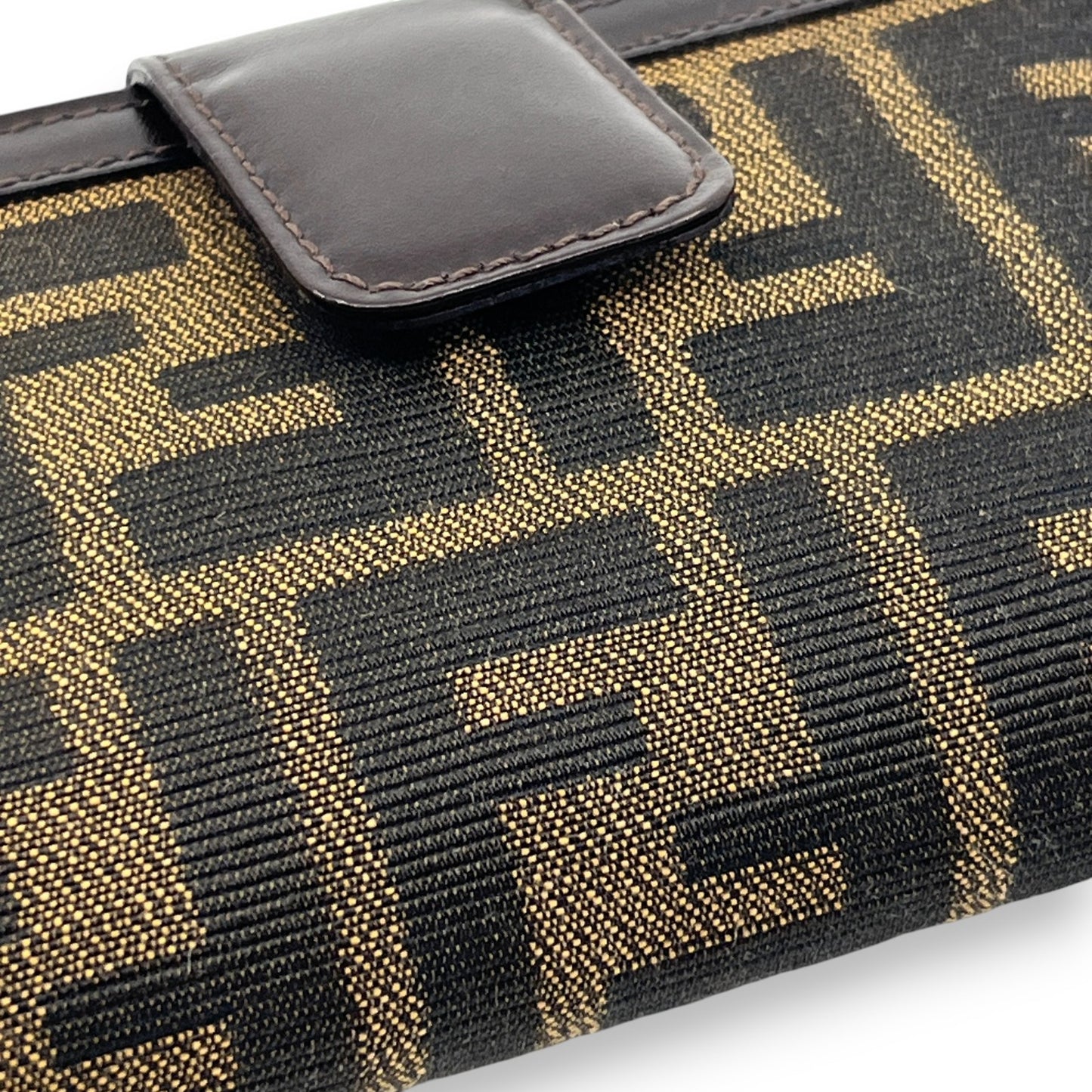Fendi Zucca  Canvas Leather Bifold Wallet in Brown /w Box