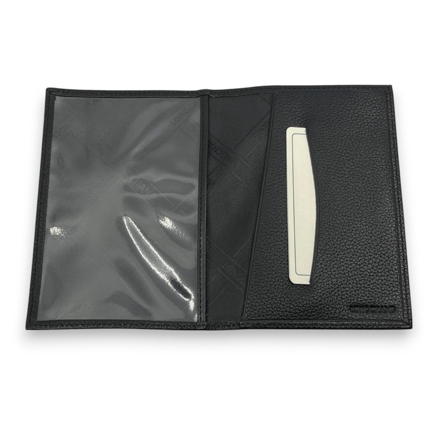 Longchamp Leather Card Holder Black with Box