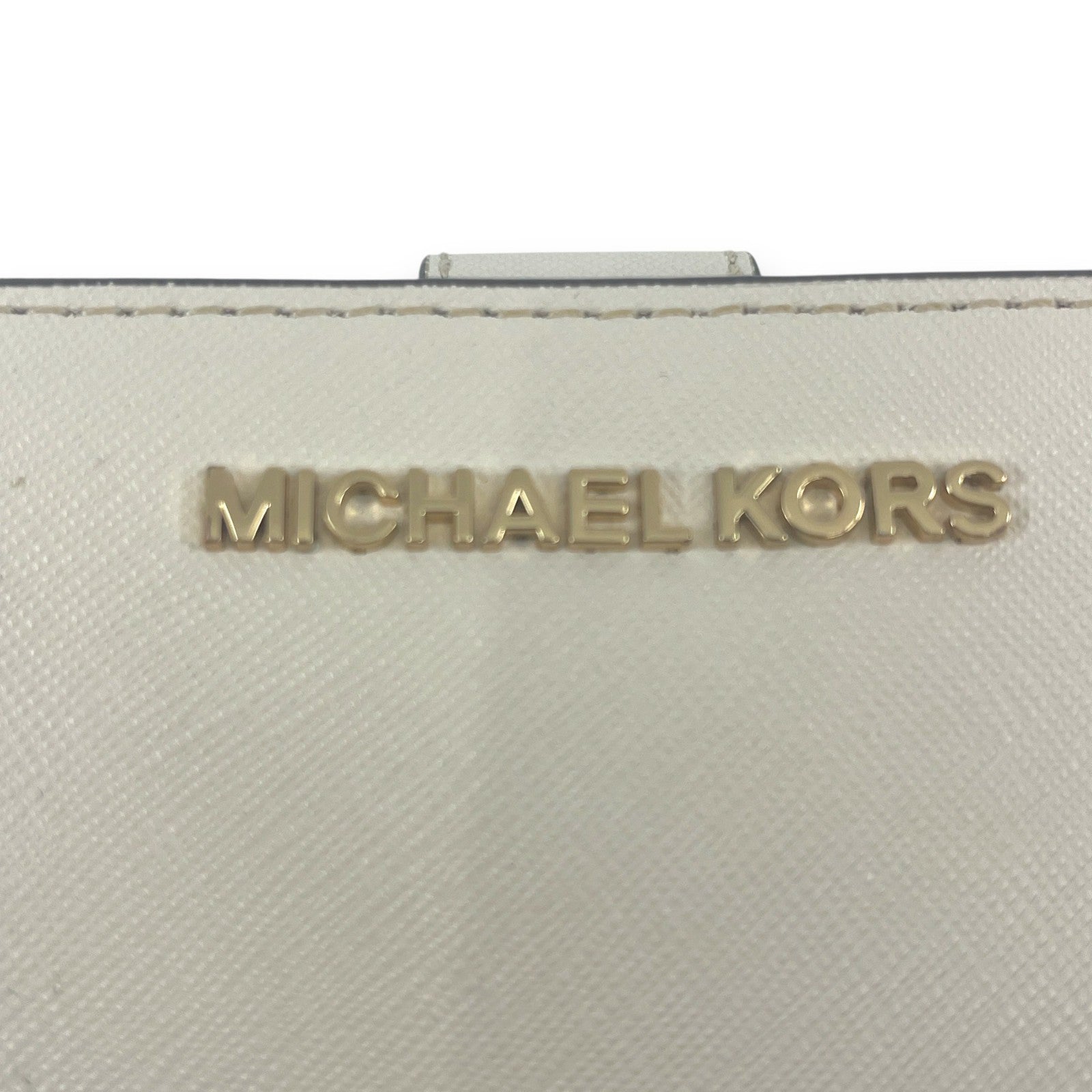 Michael Kors White Leather Compact Bifold Wallet
