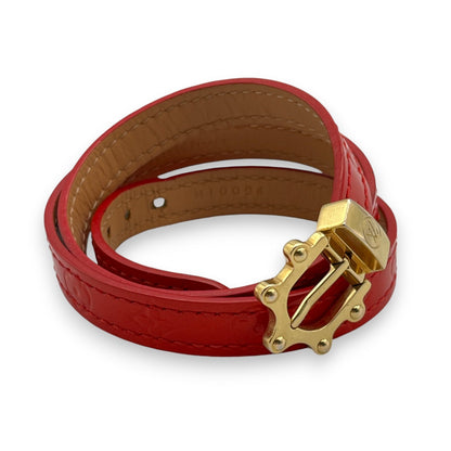 Louis Vuitton Monogram Vernis Triple Tour Bracelet Red