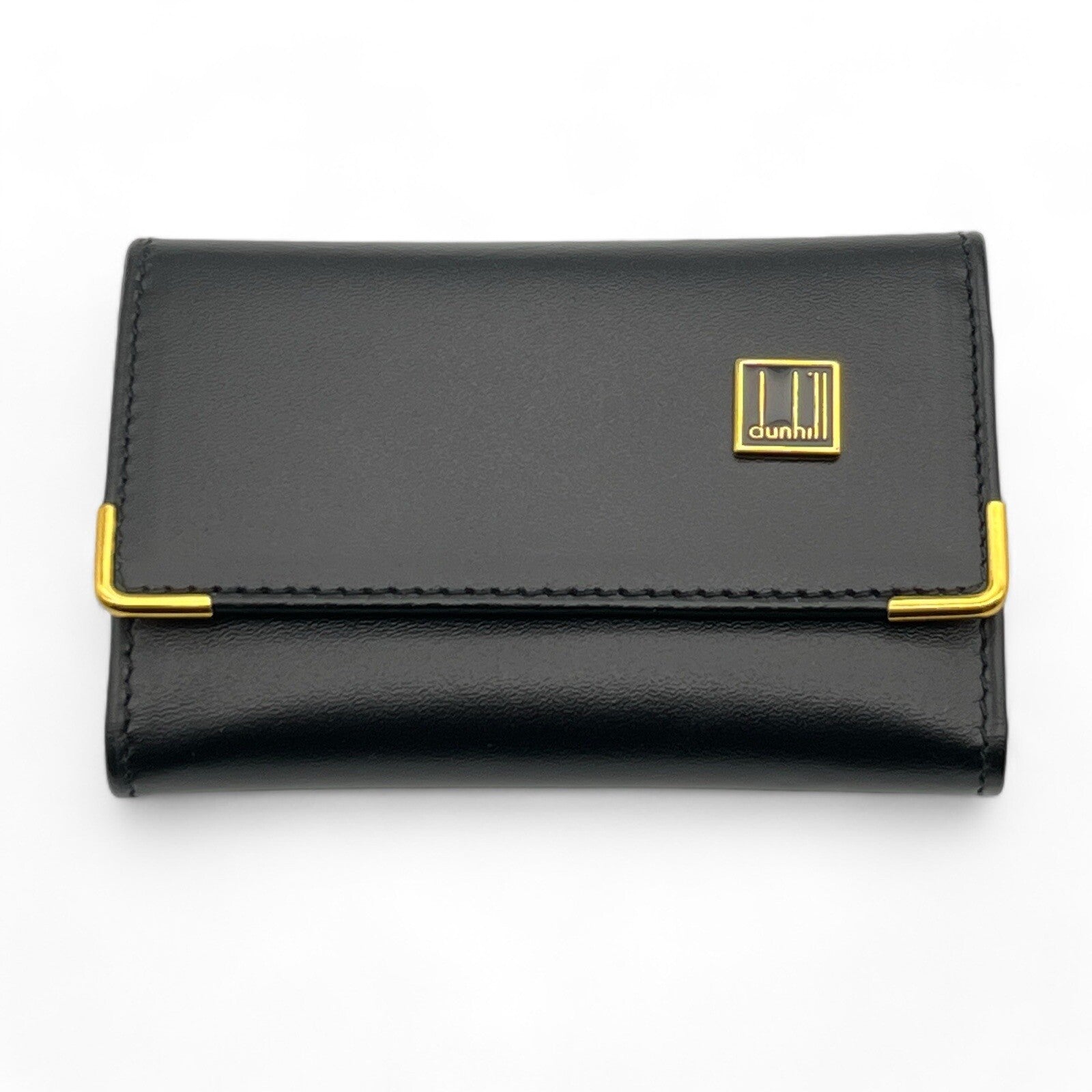 dunhill London Leather Key Case 6 Rings Black w/ Box & Dust Bag