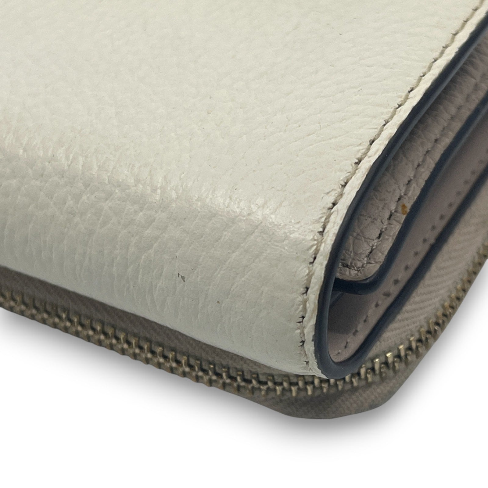 Kate Spade Off White Beige Leather Trifold Wallet Zip Coin Purse