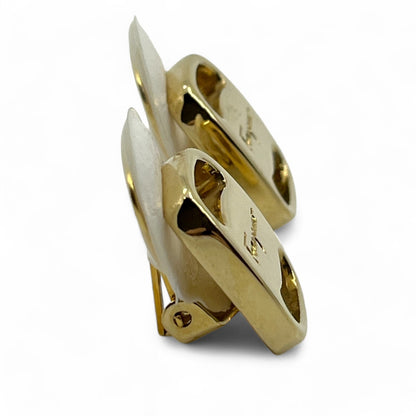 Salvatore Ferragamo Earrings and Ballet Flats Brooch Set w/ Box Dust Bag