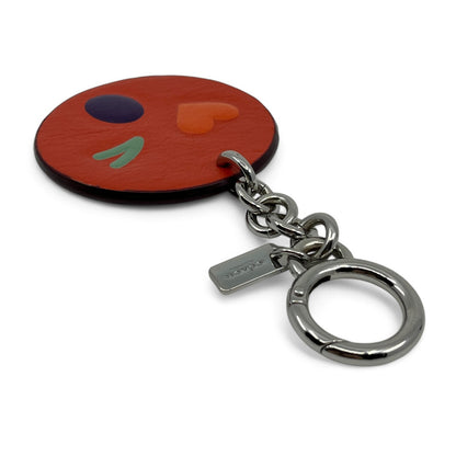 Coach Winky Emoji Leather Keychain Bag Charm in Orange