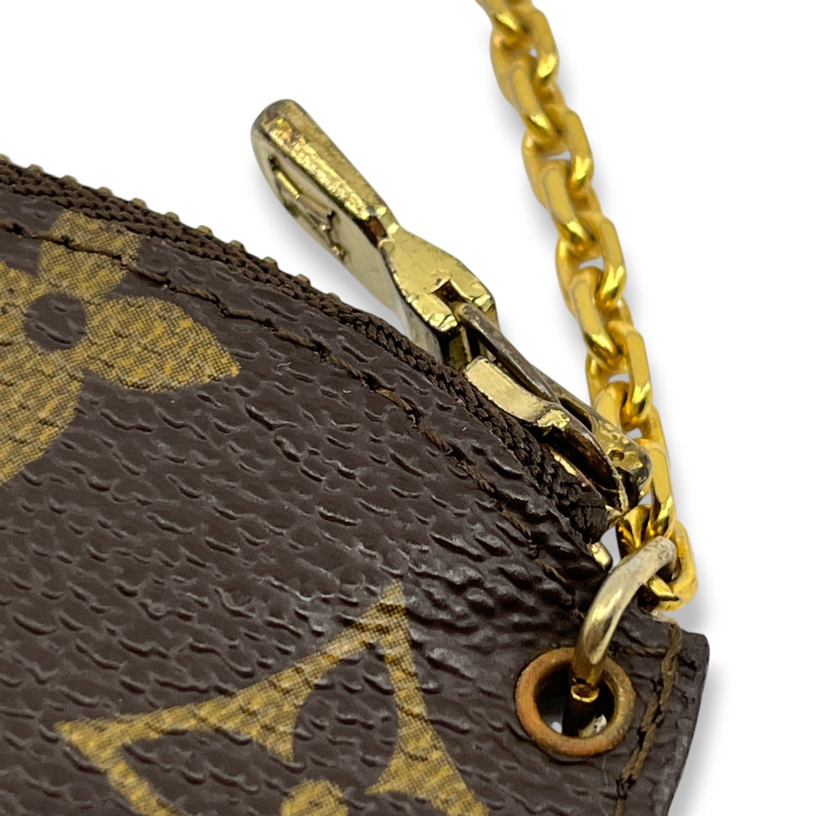 Louis Vuitton Monogram Pochette Cles Vintage Coin Pouch with Large LV Logo