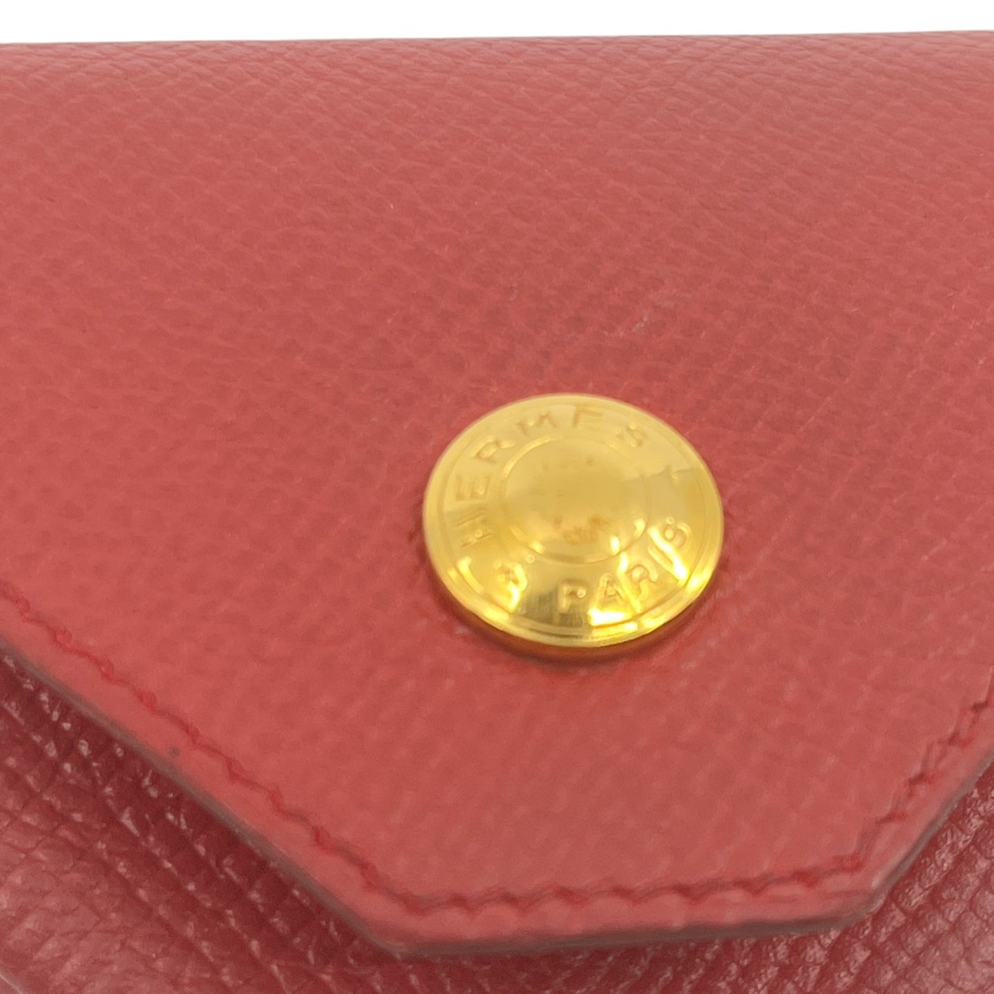 Hermes Le 24 Coin Purse in Red Epsom Leather with Gold Tone Hardware