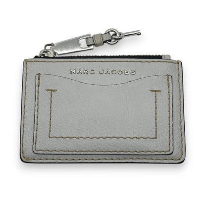 Marc Jacobes Leather Top Zip Coin Purse and Card Case in Gray
