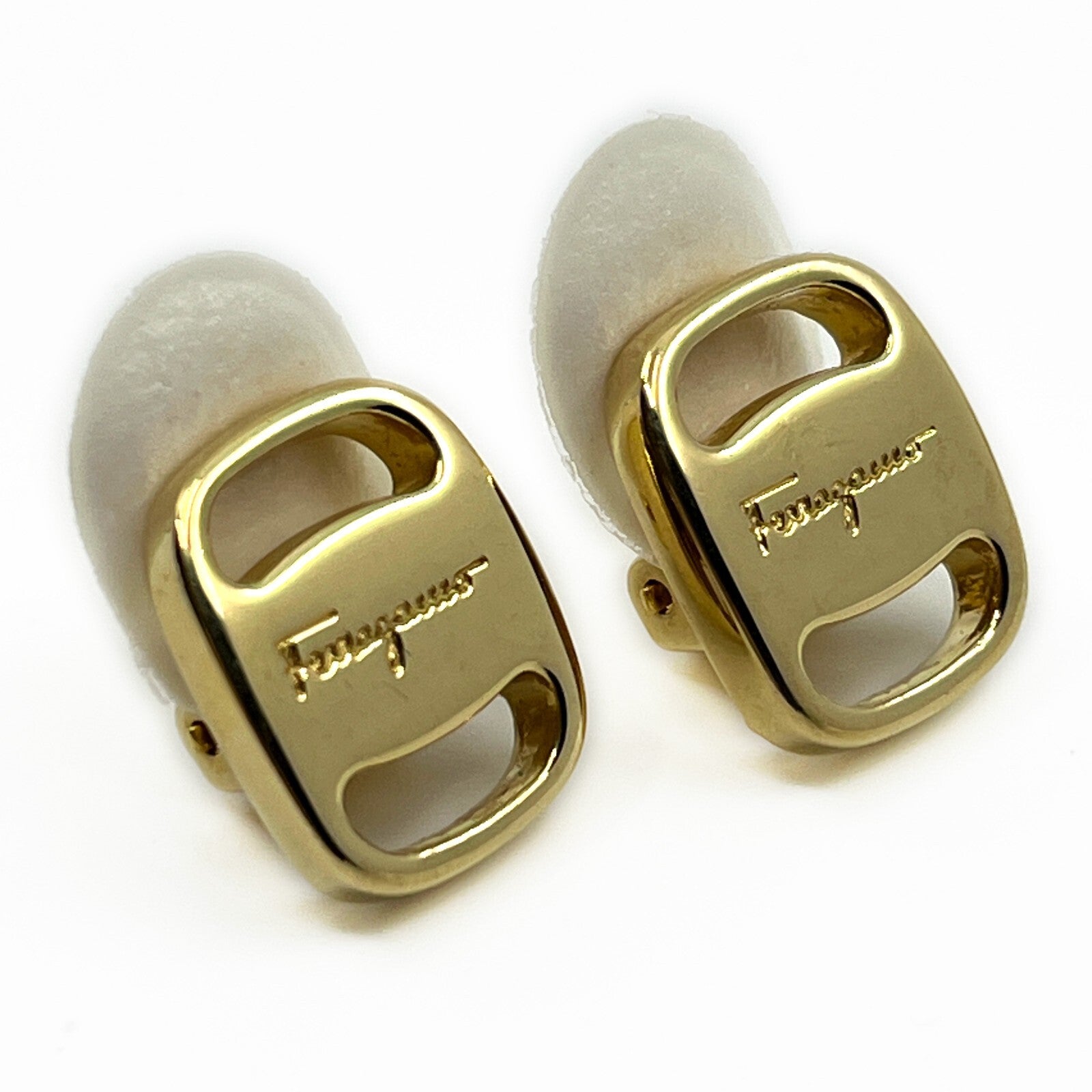 Salvatore Ferragamo Earrings and Ballet Flats Brooch Set w/ Box Dust Bag