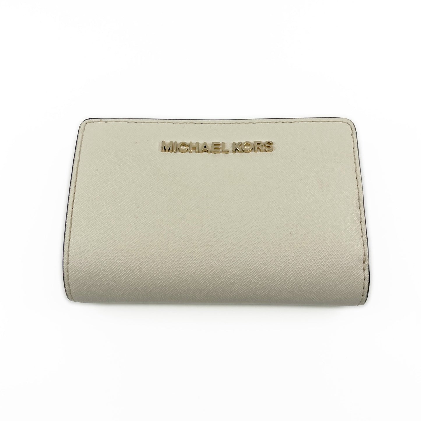 Michael Kors White Leather Compact Bifold Wallet