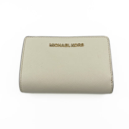 Michael Kors White Leather Compact Bifold Wallet