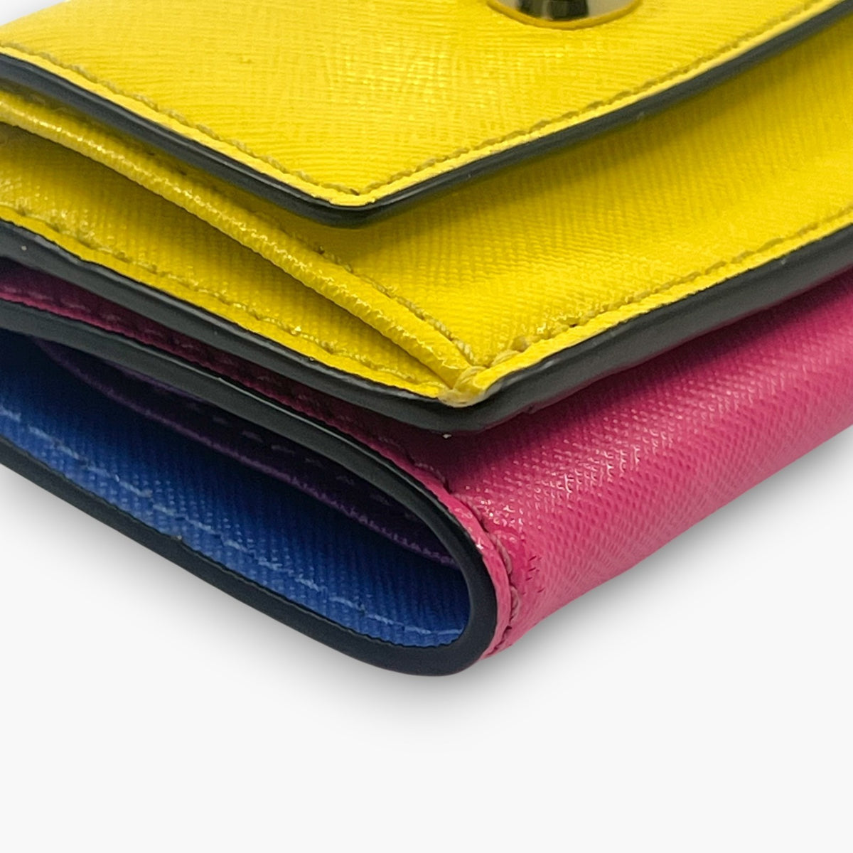 Marc Jacobs Wallet M0013597 Pink Yellow Leather Trifold