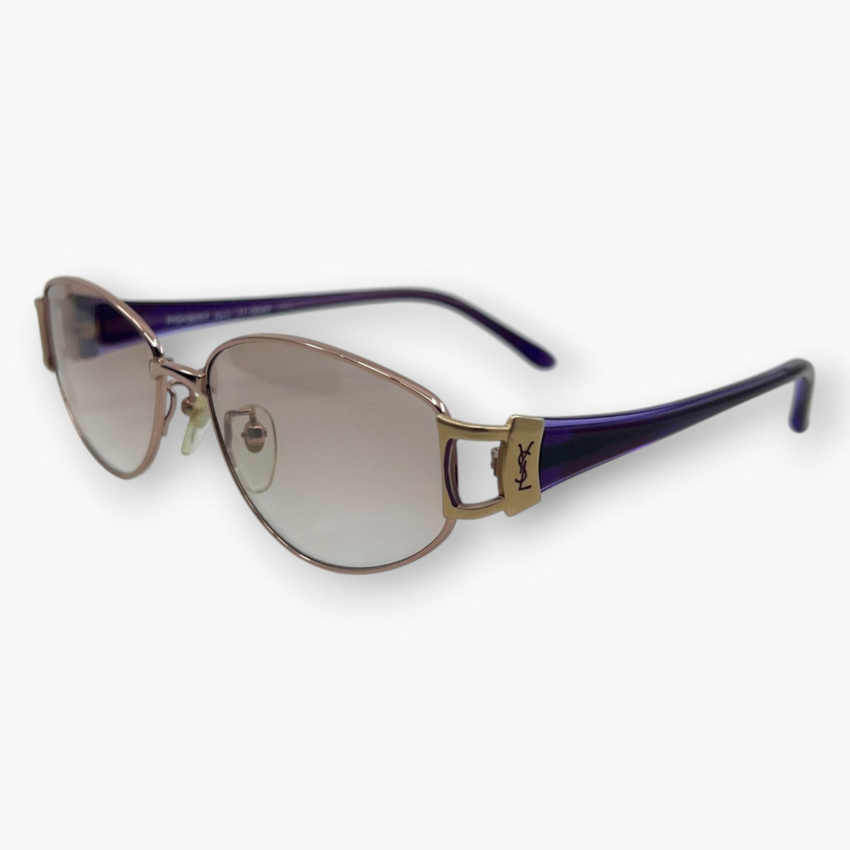 Yves Saint Laurent YSL Sunglasses 31-0049 Gold Purple Titanium Frame Japan Case