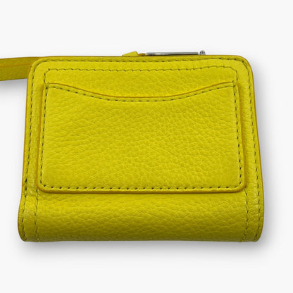 Marc Jacobs Bifold Wallet Wristlet Zip Coin Pocket Yellow Leather M0015122