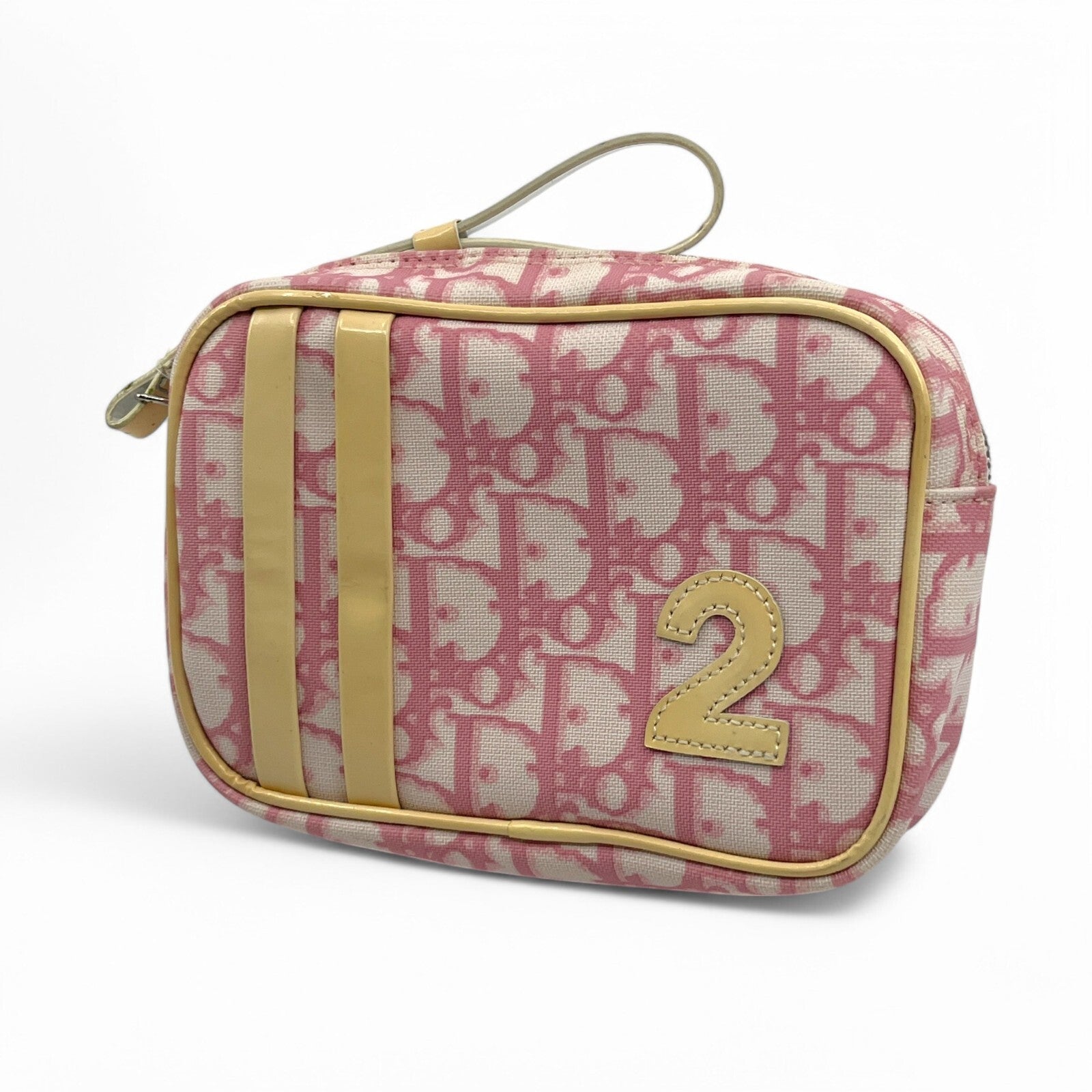 Christian Dior Trotter Pouch in Pink PVC with Number 2 patch