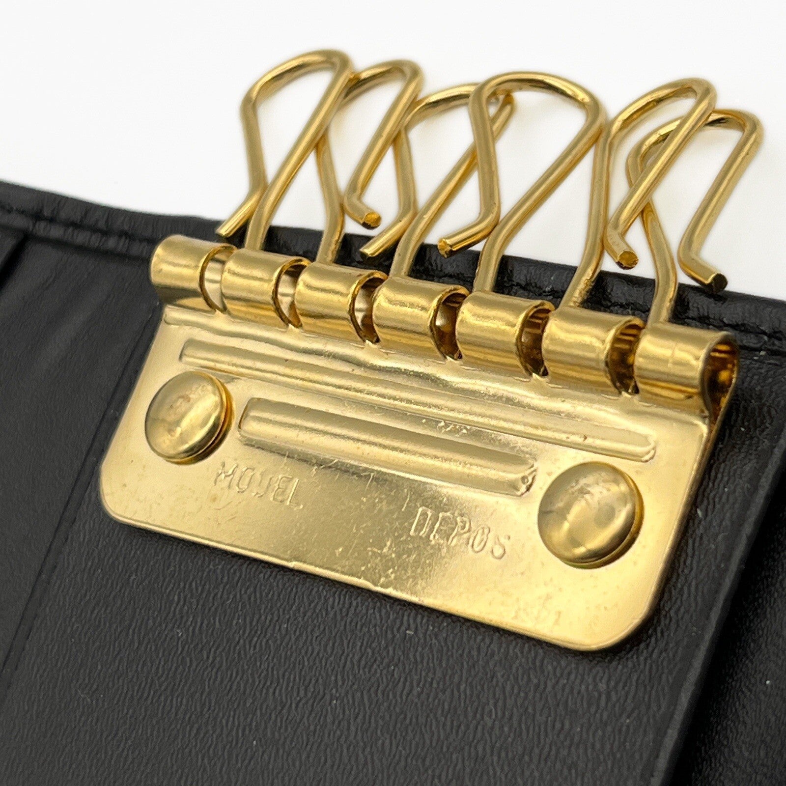 dunhill London Leather Key Case 6 Rings Black w/ Box & Dust Bag