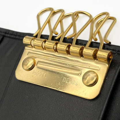 dunhill London Leather Key Case 6 Rings Black w/ Box & Dust Bag