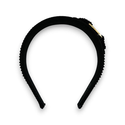 Salvatore Ferragamo Vara Ribbon Black Headband Gold Plate Hair Accessory