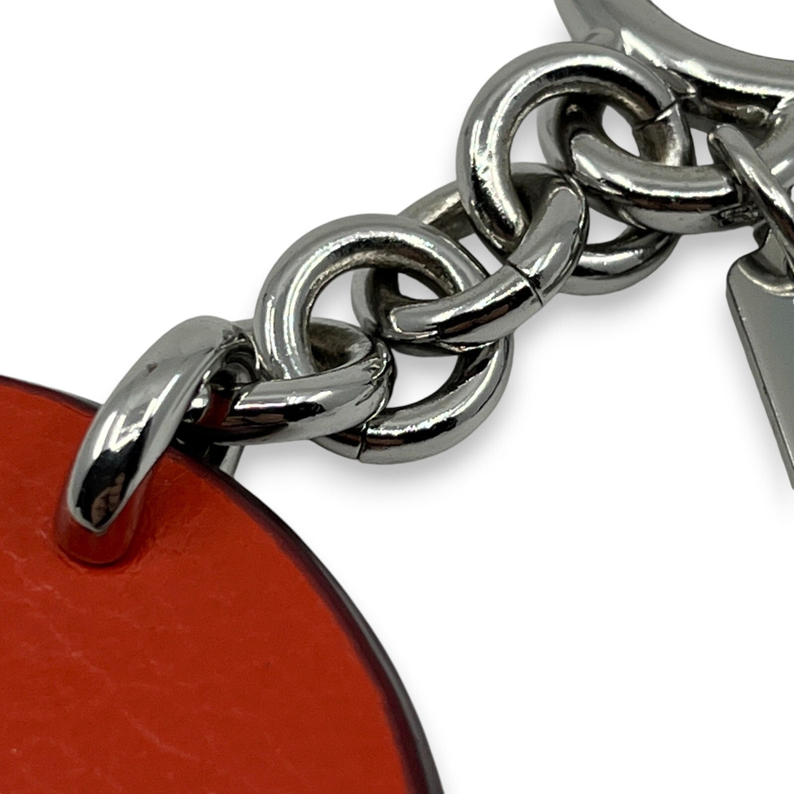 Coach Winky Emoji Leather Keychain Bag Charm in Orange