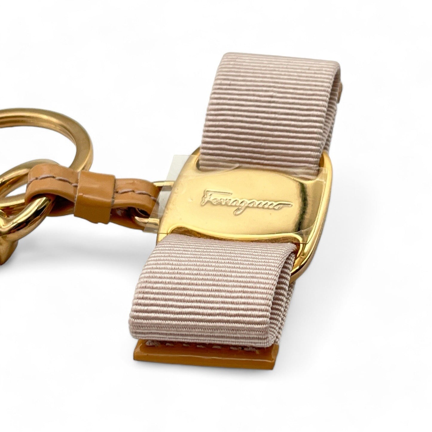 Salvatore Ferragamo Key Ring with Vara Charm in Light Pink w/ Original Box