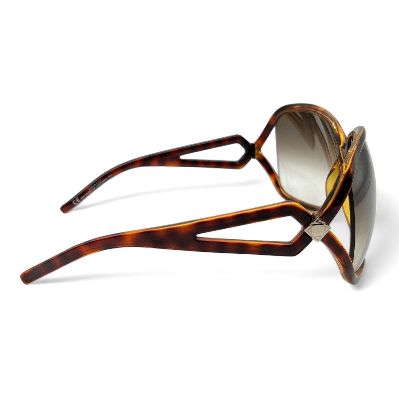 Christian Dior Madrague Square Sunglasses Brown w/ Case