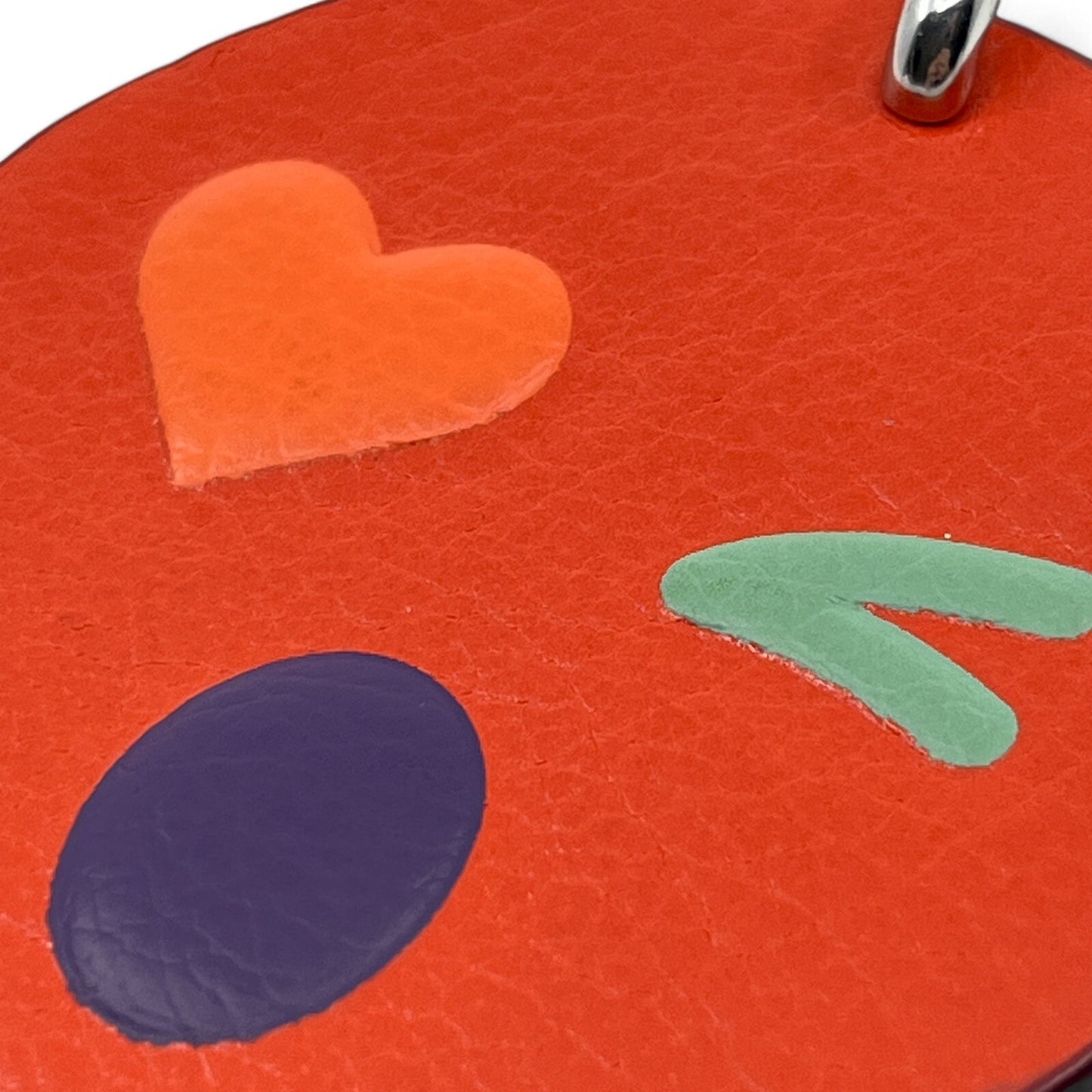 Coach Winky Emoji Leather Keychain Bag Charm in Orange