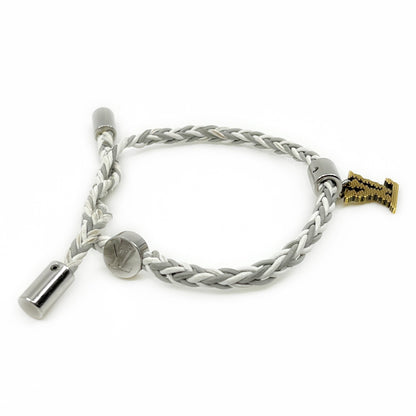Louis Vuitton Friendship Accessories Leather Bracelet White and Gray MP225E