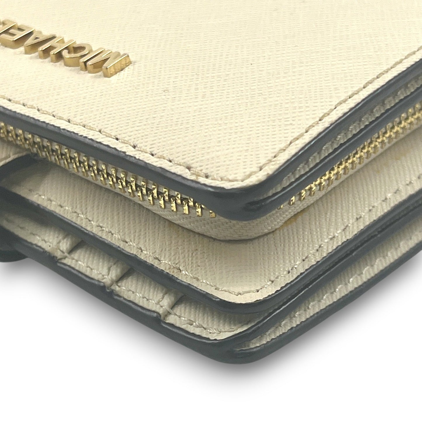 Michael Kors White Leather Compact Bifold Wallet