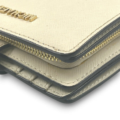 Michael Kors White Leather Compact Bifold Wallet